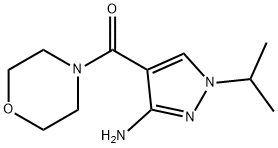 1-isopropyl-4-(morpholin-4-ylcarbonyl)-1H-pyrazol-3-amine 化学構造式
