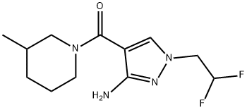 1-(2,2-difluoroethyl)-4-[(3-methylpiperidin-1-yl)carbonyl]-1H-pyrazol-3-amine,2171318-74-2,结构式