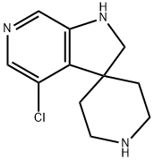 Spiro[piperidine-4,3′-[3H]pyrrolo[2,3-c]pyridine], 4′-chloro-1′,2′-dihydro- 化学構造式