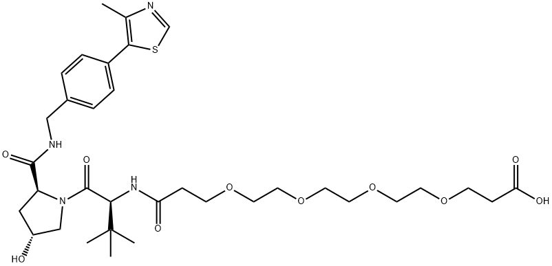 (4R)-N-(15-羧基-1-氧代-4,7,10,13-四氧杂十五烷-1-基)-3-甲基-L-缬氨酰基-4-羟基-N-[[4-(4 -甲基-5-噻唑基)苯基]甲基]-L-脯氨酰胺, 2172820-12-9, 结构式