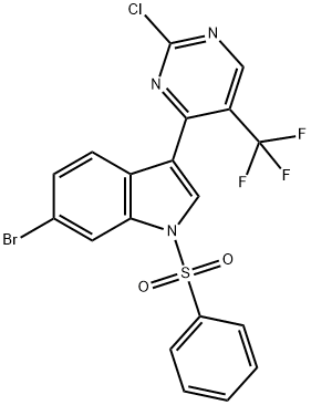 6-溴-3-(2-氯-5-(三氟甲基)嘧啶-4-基)-1-(苯磺酰基)-1H-吲哚, 2173193-44-5, 结构式