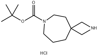 2,7-Diazaspiro[3.6]decane-7-carboxylic acid, 1,1-dimethylethyl ester, hydrochloride (1:1) 化学構造式