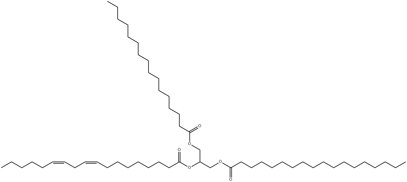 1-棕榈酰基-2-亚麻油酰基-3-硬脂酰基-RAC-甘油 结构式