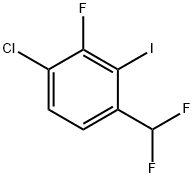 1-chloro-4-(difluoromethyl)-2-fluoro-3-iodo-benzene Structure