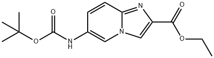 Imidazo[1,2-a]pyridine-2-carboxylic acid, 6-[[(1,1-dimethylethoxy)carbonyl]amino]-, ethyl ester Structure