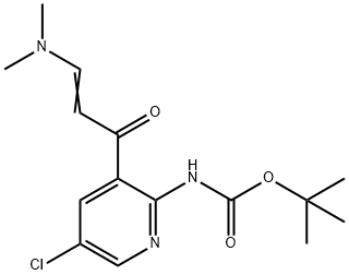 tert-Butyl (5-chloro-3-(3-(dimethylamino)acryloyl)pyridin-2-yl)carbamate 化学構造式