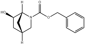 2-Azabicyclo[2.2.1]heptane-2-carboxylic acid, 6-hydroxy-, phenylmethyl ester, (1R,4S,6R)- Struktur