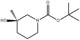 (3R)-3-羟基-3-甲基-哌啶-1-羧酸叔丁酯 结构式