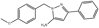 1H-Pyrazol-5-amine, 1-[(4-methoxyphenyl)methyl]-3-phenyl- 化学構造式