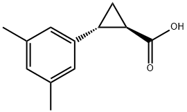 trans-2-(3，5-dimethylphenyl)cyclopropane-1-carboxylic acid 结构式