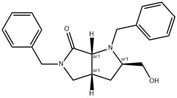 REL-(2R,3AR,6AR)-1,5-二苄基-2-(羟甲基)六氢吡咯并[3,4-B]吡咯-6(1H)-酮 结构式