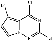 Pyrrolo[2,1-f][1,2,4]triazine, 5-bromo-2,4-dichloro- Structure