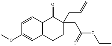 Ethyl 2-(2-allyl-6-methoxy-1-oxo-1,2,3,4-tetrahydronaphthalen-2-yl)acetate Structure