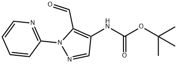 tert-butyl N-[5-formyl-1-(pyridin-2-yl)-1H-pyrazol-4-yl]carbamate 化学構造式