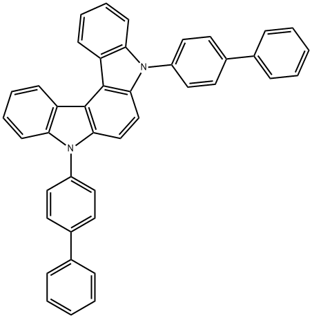 Indolo[2,3-c]carbazole, 5,8-bis([1,1'-biphenyl]-4-yl)-5,8-dihydro- Struktur