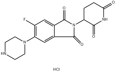 2-(2,6-DIOXOPIPERIDIN-3-YL)-5-FLUORO-6-(PIPERAZIN-1-YL)ISOINDOLINE-1,3-DIONE HCL Struktur