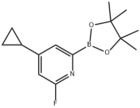 Pyridine, 4-cyclopropyl-2-fluoro-6-(4,4,5,5-tetramethyl-1,3,2-dioxaborolan-2-yl)- Struktur