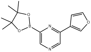 6-(3-Furan)pyrazine-2-boronic acid pinacol ester 化学構造式
