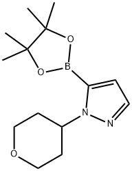 1-(oxan-4-yl)-5-(tetramethyl-1,3,2-dioxaborolan-2-yl)-1H-pyrazole Structure