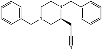 2-Piperazineacetonitrile, 1,4-bis(phenylmethyl)-, (2S)- Struktur