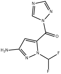 1-(difluoromethyl)-5-(1H-1,2,4-triazol-1-ylcarbonyl)-1H-pyrazol-3-amine,2226034-13-3,结构式