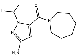 5-(azepan-1-ylcarbonyl)-1-(difluoromethyl)-1H-pyrazol-3-amine,2226034-47-3,结构式