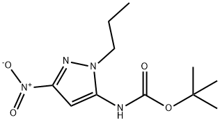 tert-butyl (3-nitro-1-propyl-1H-pyrazol-5-yl)carbamate 化学構造式