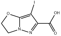 7-iodo-2,3-dihydropyrazolo[5,1-b][1,3]oxazole-6-carboxylic acid Struktur