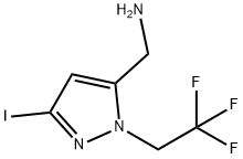 1-[3-iodo-1-(2,2,2-trifluoroethyl)-1H-pyrazol-5-yl]methanamine 结构式