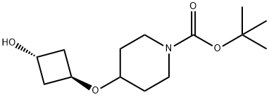 1-Piperidinecarboxylic acid, 4-[(trans-3-hydroxycyclobutyl)oxy]-, 1,1-dimethylethyl ester, 2226298-99-1, 结构式