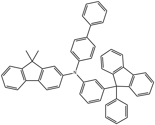 9H-Fluoren-2-amine, N-[1,1'-biphenyl]-4-yl-9,9-dimethyl-N-[3-(9-phenyl-9H-fluoren-9-yl)phenyl]- Struktur