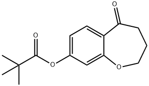 5-Oxo-2,3,4,5-tetrahydrobenzo[b]oxepin-8-yl pivalate 化学構造式