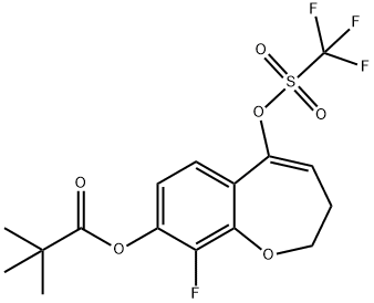 9-Fluoro-5-(((trifluoromethyl)sulfonyl)oxy)-2,3-dihydrobenzo[b]oxepin-8-yl pivalate Structure