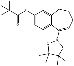 9-(4,4,5,5-tetramethyl-1,3,2-dioxaborolan-2-yl)-6,7-dihydro-5H-benzo[7]annulen-3-yl pivalate Structure