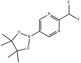 Pyrimidine, 2-(difluoromethyl)-5-(4,4,5,5-tetramethyl-1,3,2-dioxaborolan-2-yl)- Structure