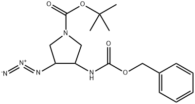 3-叠氮-4-(苄氧羰基)吡咯烷-1-羧酸叔丁酯,2227035-88-1,结构式