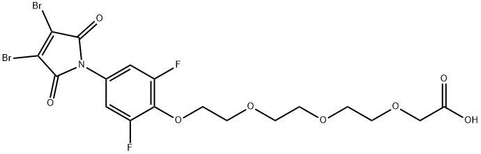 Acetic acid, 2-[2-[2-[2-[4-(3,4-dibromo-2,5-dihydro-2,5-dioxo-1H-pyrrol-1-yl)-2,6-difluorophenoxy]ethoxy]ethoxy]ethoxy]- Structure