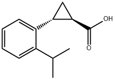 trans-2-(2-isopropylphenyl)cyclopropane-1-carboxylic acid 化学構造式