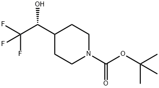 1-Piperidinecarboxylic acid, 4-[(1R)-2,2,2-trifluoro-1-hydroxyethyl]-, 1,1-dimethylethyl ester Struktur
