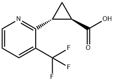 trans-2-(3-(trifluoromethyl)pyridin-2-yl)cyclopropane-1-carboxylic acid Structure