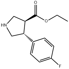 反式-4-(4-氟苯基)吡咯烷-3-羧酸乙酯,2227790-64-7,结构式