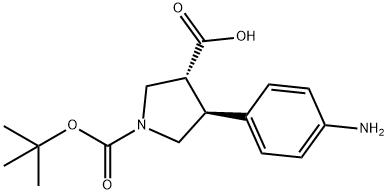 1,3-Pyrrolidinedicarboxylic acid, 4-(4-aminophenyl)-, 1-(1,1-dimethylethyl) ester Structure