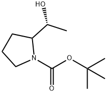 1-Pyrrolidinecarboxylic acid, 2-[(1R)-1-hydroxyethyl]-, 1,1-dimethylethyl ester 化学構造式