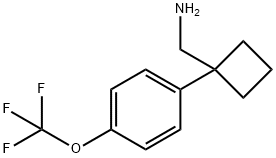 (1-(4-(trifluoromethoxy)phenyl)cyclobutyl)methanamine hydrochloride, 2228240-63-7, 结构式