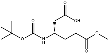 Hexanedioic acid, 3-[[(1,1-dimethylethoxy)carbonyl]amino]-, 6-methyl ester, (3S)- Structure