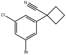 1-(3-Bromo-5-chlorophenyl)cyclobutane-1-carbonitrile Struktur