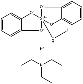 硅酸盐(1-),双[1,2-苯二醇(2-)-ΚO1,ΚO2](碘甲基)-,氢,COMPD。与N,N-二乙基乙胺(1:1:1),2230030-49-4,结构式