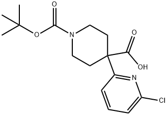 1,4-Piperidinedicarboxylic acid, 4-(6-chloro-2-pyridinyl)-, 1-(1,1-dimethylethyl) ester 化学構造式