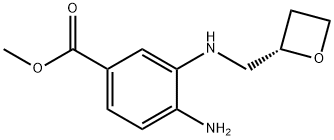 Benzoic acid, 4-amino-3-[[(2S)-2-oxetanylmethyl]amino]-, methyl ester Struktur