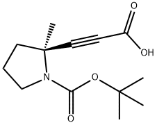 3-[(2S)-1-[(tert-butoxy)carbonyl]-2-methylpyrrolidin-2-yl]prop-2-ynoic acid Struktur